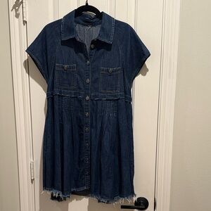 Free People Blue Denim Mini Dress